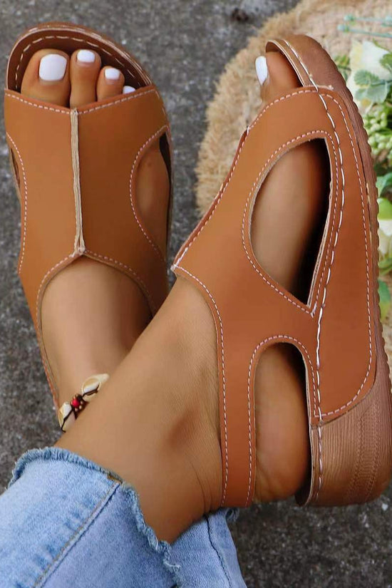 New Summer Wedges Sandals With Elastic Band Design Casual Fish Mouth Shoes For Women