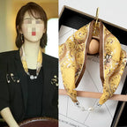 Magnetic Buckle Silk Women Scarf Pearl Necklace - DanaFashionstore