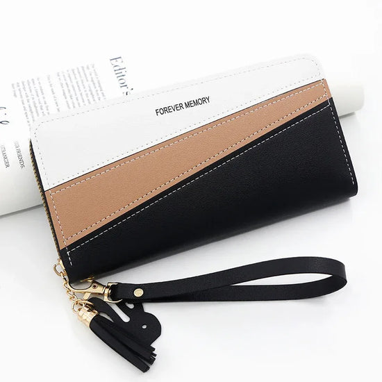 Simple Long Color Matching Fashion Coin Purse Card Holder Handbag - DanaFashionstore
