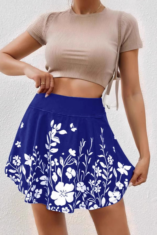 Women's Floral Print Loose Short Culottes