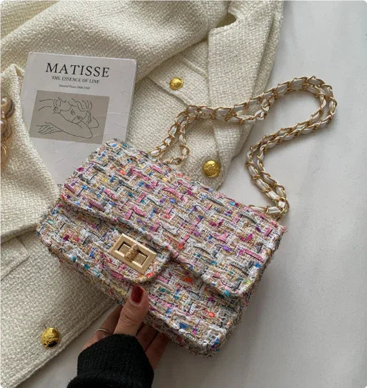 Autumn and winter new women's bag wild small square bag Japan and South Korea fashion lock chain bag shoulder slung - DanaFashionstore