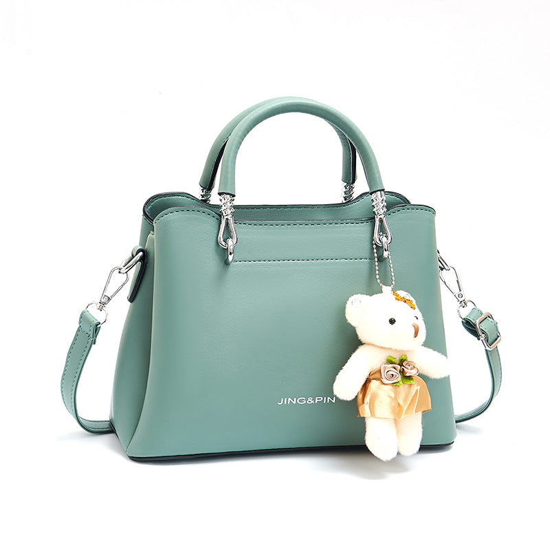 Handbag Shoulder Large Capacity Soft Leather Bear Pendant Women's Bag - Dana Fashion