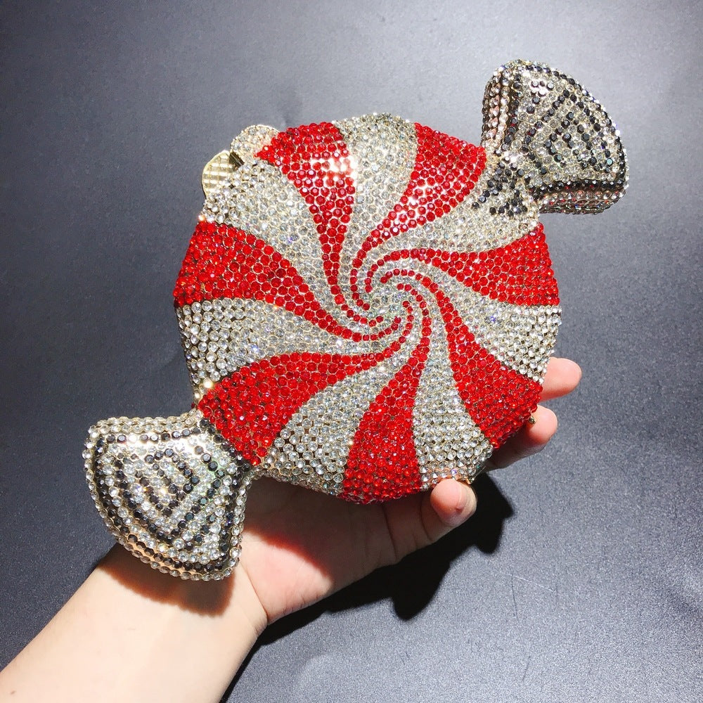Women's Diamond Candy Shape Crystal Diamond Clutch - Dana Fashion