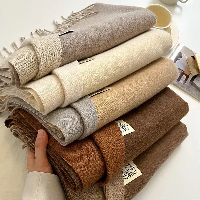 Double-sided Artificial Cashmere Scarf Women's Winter Warm Couple - DanaFashionstore