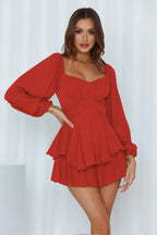 Women Jumpsuit Short Puff Sleeve Fashion Ruffle Shorts - DanaFashionstore
