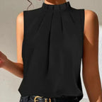 Summer Simple Black Casual Sleeveless Slim Vest - DanaFashionstore
