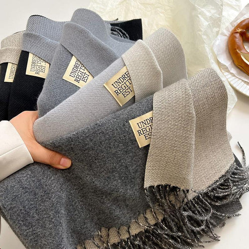 Double-sided Artificial Cashmere Scarf Women's Winter Warm Couple - DanaFashionstore