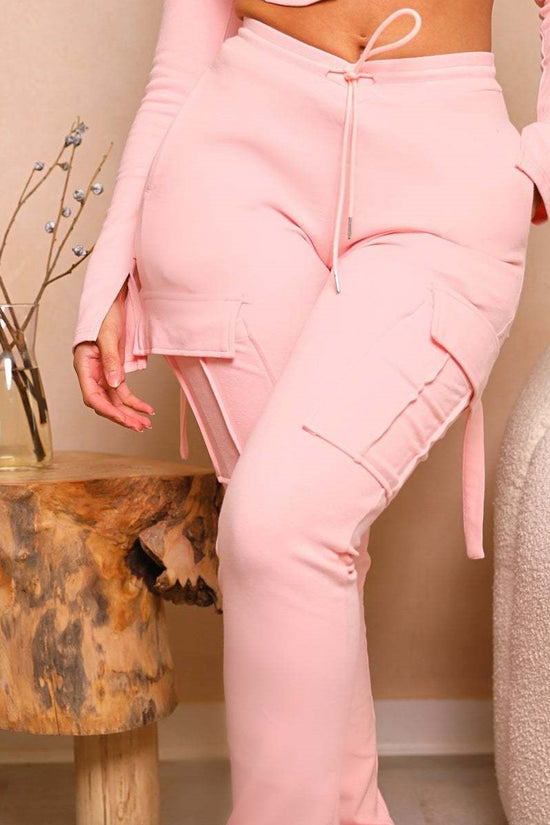 Cargo Pants With Pockets High Waist Drawstring Wide Leg Straight Trousers For Women Overalls