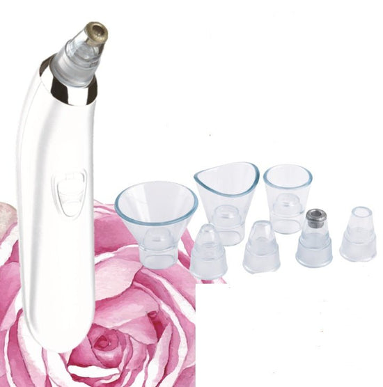Acne remover household Pore Cleaner $39.99 Dana Fashion Color: White Size: Seven heads Beauty Tools Product Name: microcrystalline black head instrument Products include: main engine, 4 suction heads, 1 manual, sealing ring, cleaning cotton Product model: