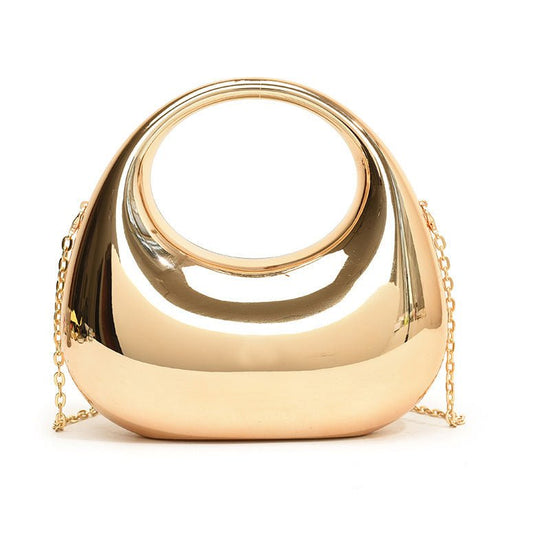 Acrylic Small Size Gold Handbag Chain Shoulder Oblique $58.13 Dana Fashion Color: Champagne Women's Bags Product information: Lining texture: without lining Applicable scenarios: Daily matching Color: black, pink, colorful, transparent, blue, champagne, r