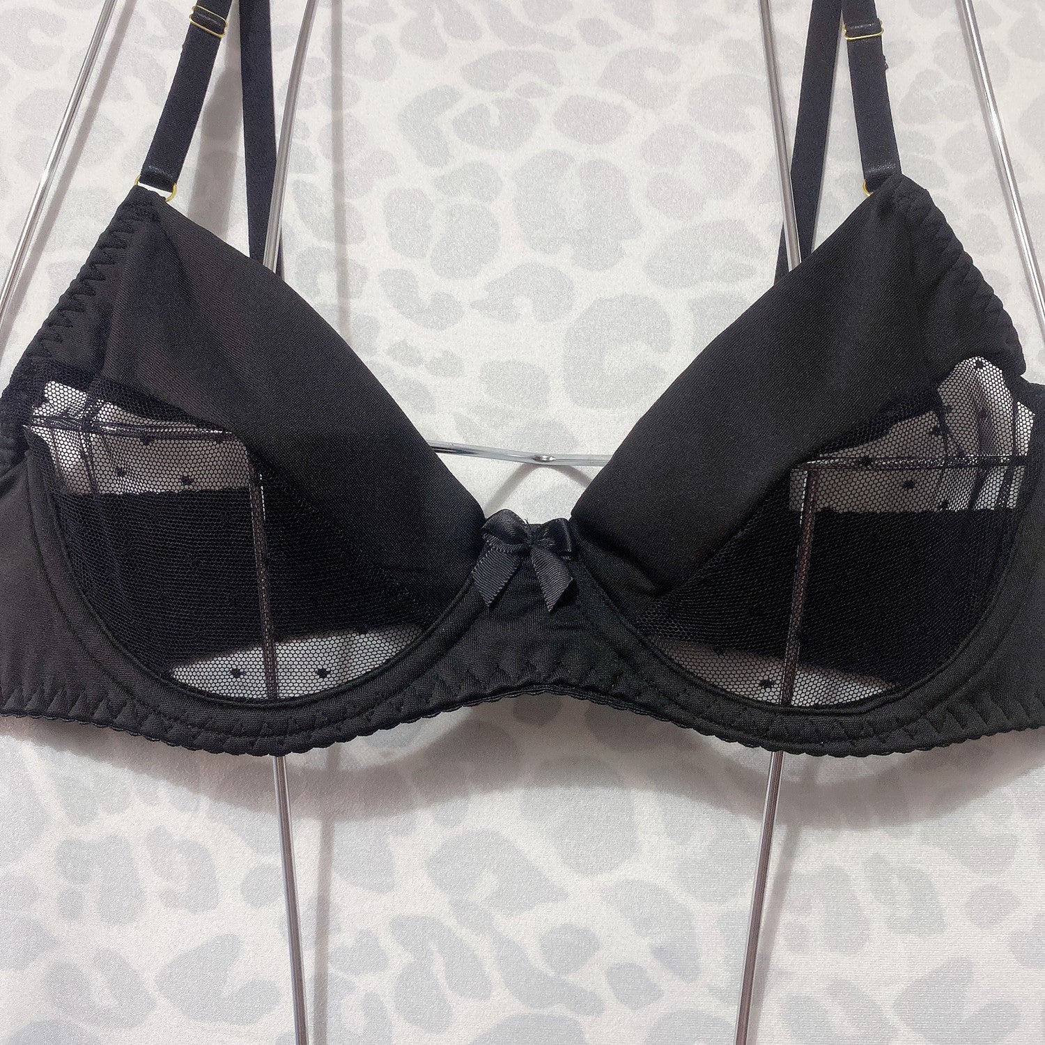 Polka Dot Stitching Bra See-through Underwear Suit Women - Dana Fashion