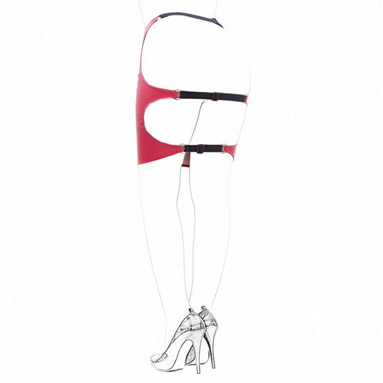 Aisle's Sexy Black Soft PU Sexy Tight-fitting Bag Field Training Short Skirt