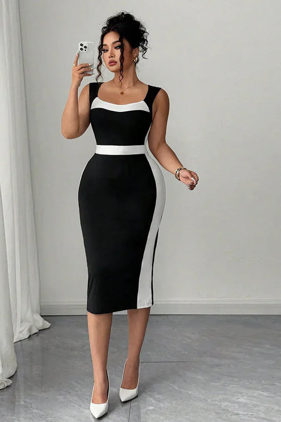 Women's Elegant Intellectual Style Contrasting-color Dress - DanaFashionstore