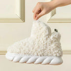 Winter Package Heeled Waterproof Home Indoor And Outdoor Wear Cute High Helper Cotton Slippers - DanaFashionstore