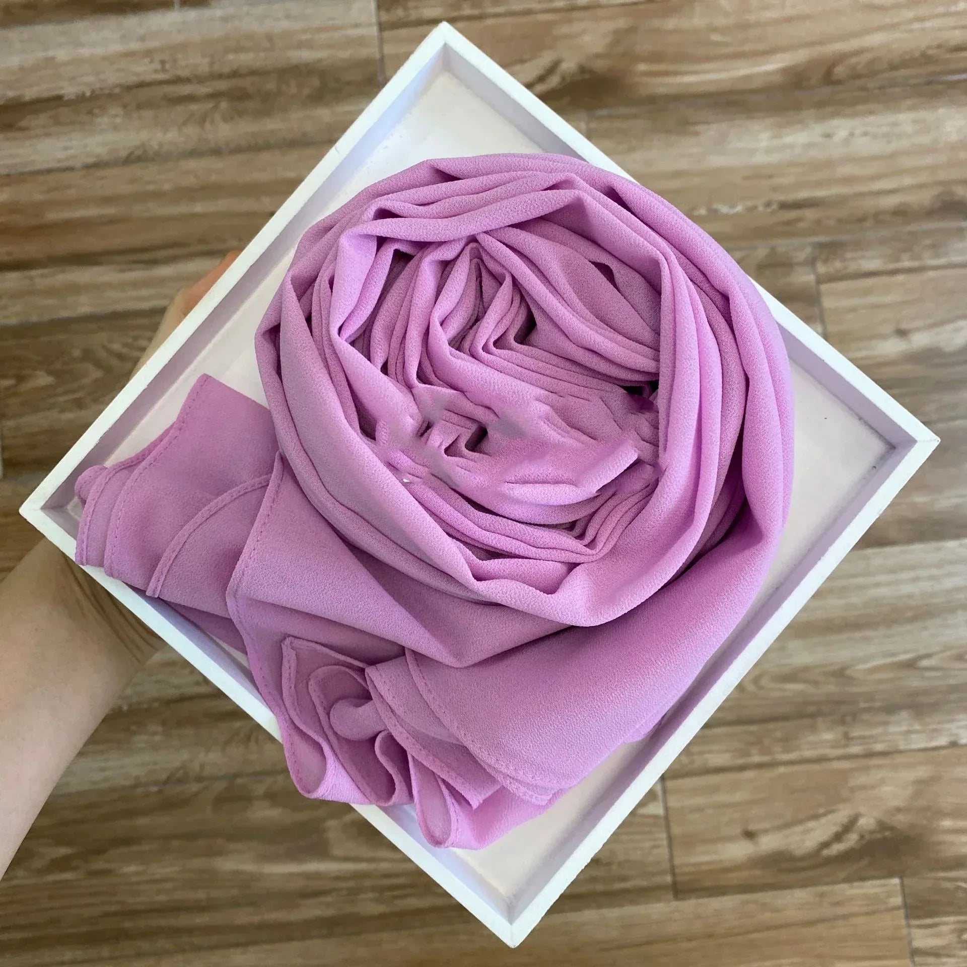 Women's Hijab Solid Pearl Chiffon Scarf - DanaFashionstore