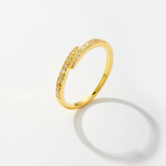 Adjustable Opening S925 Sterling Silver Ring Affordable Luxury Style Simple All-match $24.00 Dana Fashion Color: 18 Gold Size: Adjustable Opening Women's Accessories Product information: Color: platinum, 18 gold Applicable people: Unisex Size: adjustable
