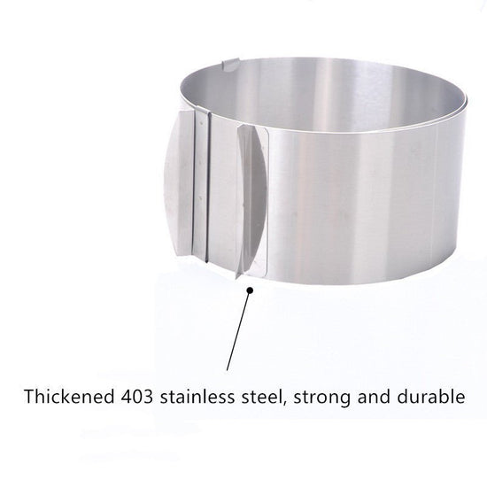 Adjustable stainless steel cake pan $19.62 Dana Fashion Style: Round Dana's Kitchen Adjustable stainless steel cake pan | Fondant Mousse Cookie Baking Tool, Cake Pan, Pastry Accessories, Cake Decorating Tools Round, diameter 16cm - 30cm (6 inch-12 inch ad