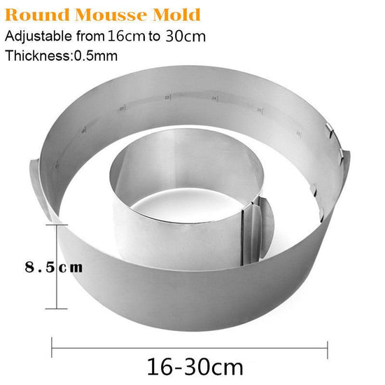 Adjustable stainless steel cake pan $19.62 Dana Fashion Style: Round Dana's Kitchen Adjustable stainless steel cake pan | Fondant Mousse Cookie Baking Tool, Cake Pan, Pastry Accessories, Cake Decorating Tools Round, diameter 16cm - 30cm (6 inch-12 inch ad