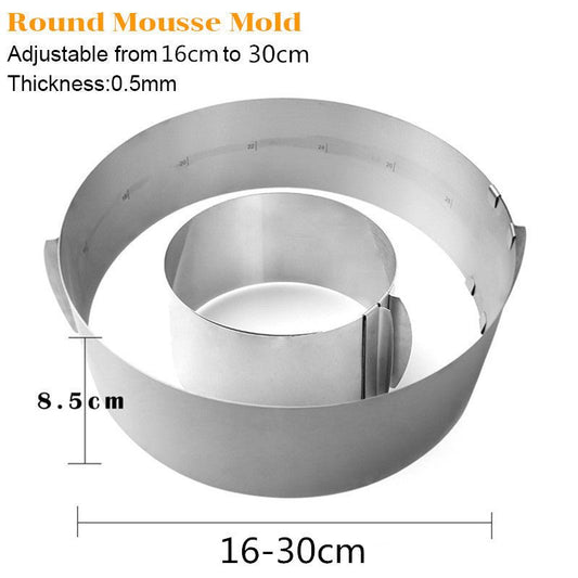 Adjustable stainless steel cake pan $19.62 Dana Fashion Style: Round Dana's Kitchen Adjustable stainless steel cake pan | Fondant Mousse Cookie Baking Tool, Cake Pan, Pastry Accessories, Cake Decorating Tools Round, diameter 16cm - 30cm (6 inch-12 inch ad