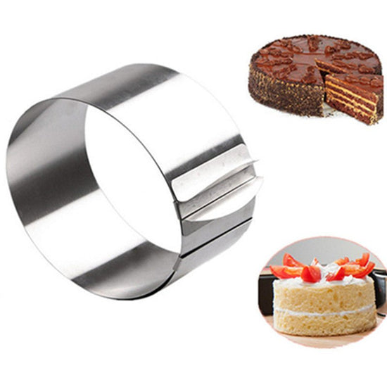 Adjustable stainless steel cake pan $19.62 Dana Fashion Style: Round Dana's Kitchen Adjustable stainless steel cake pan | Fondant Mousse Cookie Baking Tool, Cake Pan, Pastry Accessories, Cake Decorating Tools Round, diameter 16cm - 30cm (6 inch-12 inch ad