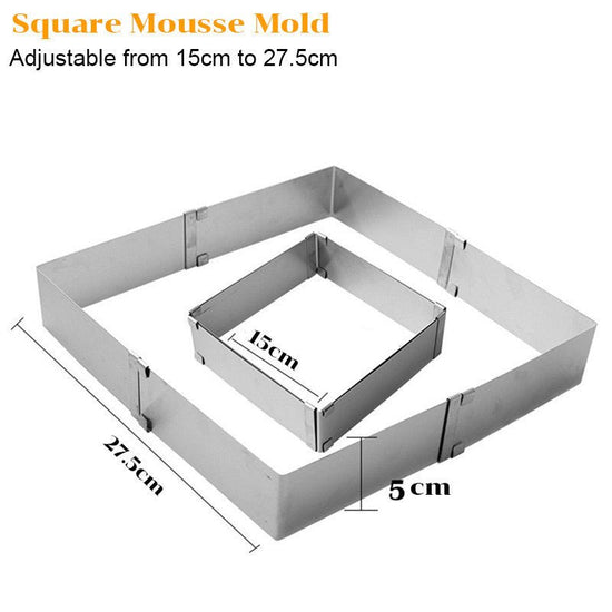 Adjustable stainless steel cake pan $22.40 Dana Fashion Style: Square Dana's Kitchen Adjustable stainless steel cake pan | Fondant Mousse Cookie Baking Tool, Cake Pan, Pastry Accessories, Cake Decorating Tools Round, diameter 16cm - 30cm (6 inch-12 inch a