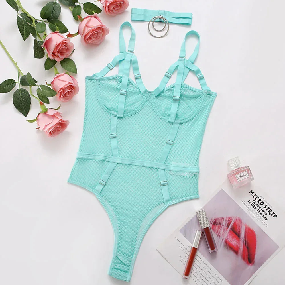 See-through Body Shaping Seduction Lace Mesh Jumpsuit - DanaFashionstore