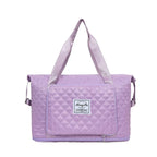 Foldable Travel Duffle Bag With Rhombus Sewing Design Large Capacity Fitness Handbag Portable Versatile Shoulder Bags Expandable Organizer - DanaFashionstore