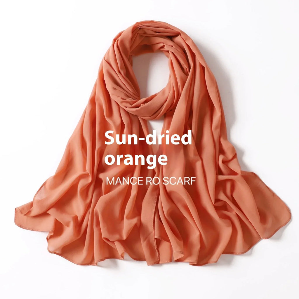 Pure Color Pearl Chiffon Scarf Headcloth Veil Chiffon Scarf - DanaFashionstore