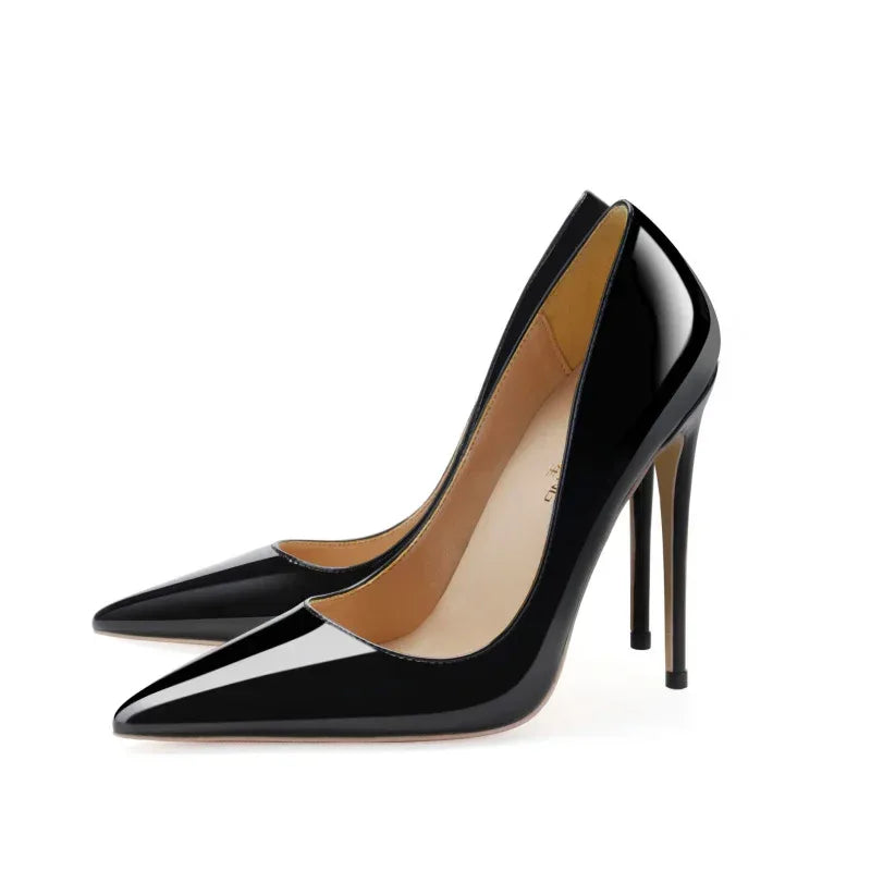 Stiletto High Heels Large Size Cross-border Black Patent Leather Shoes - DanaFashionstore
