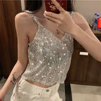V-neck Inner Match Glitter Camisole - DanaFashionstore