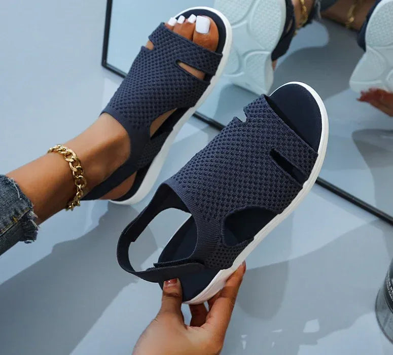New Style Flying Mesh Fish Mouth Frosted Low Top Viscose Shoes - DanaFashionstore