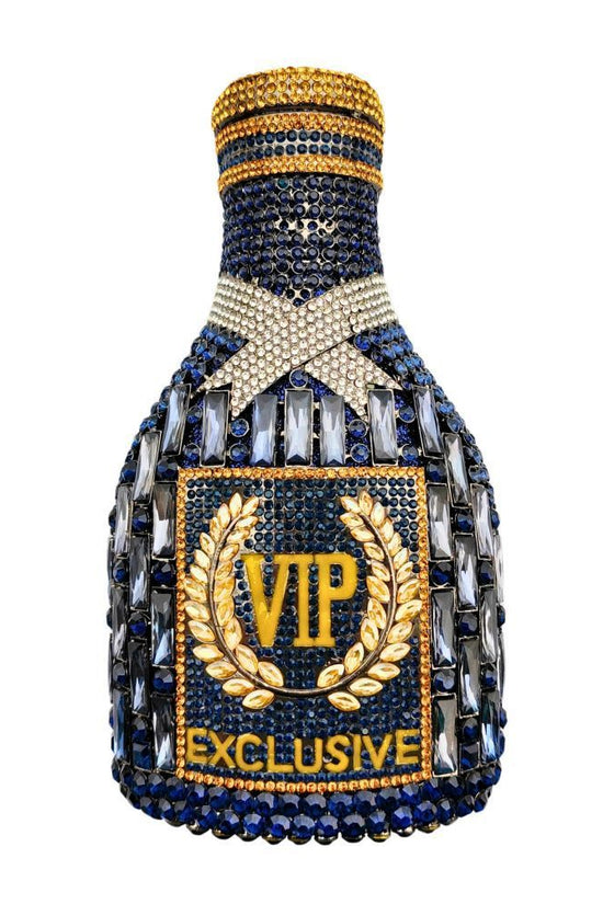 Champagne Bottle Diamond Hand Holding Dinner Bag - Dana Fashion