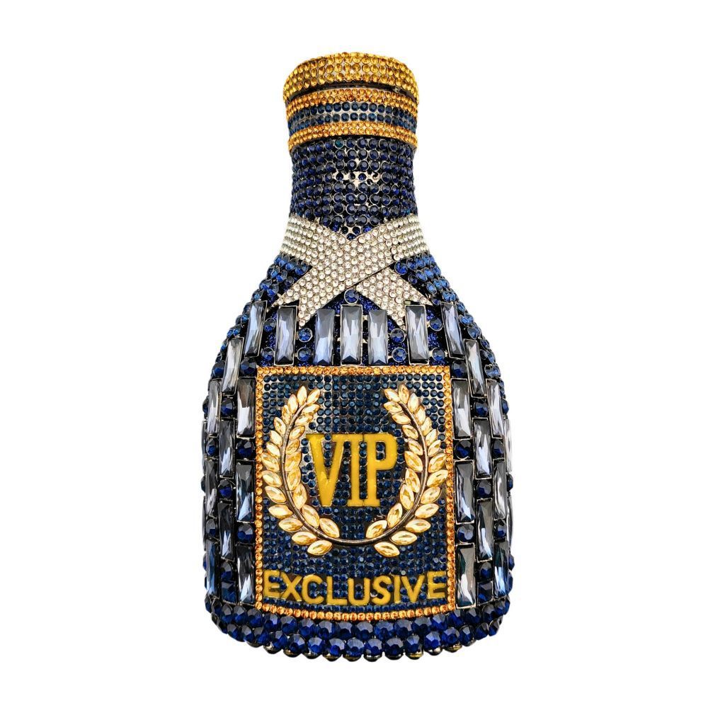 Champagne Bottle Diamond Hand Holding Dinner Bag - Dana Fashion