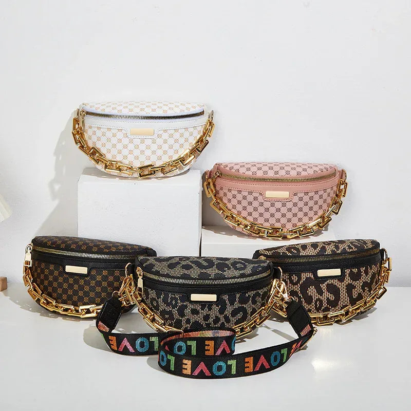 Women's Fashion Chest Bag Shoulder Bag Leopard Print Waist Bag - DanaFashionstore