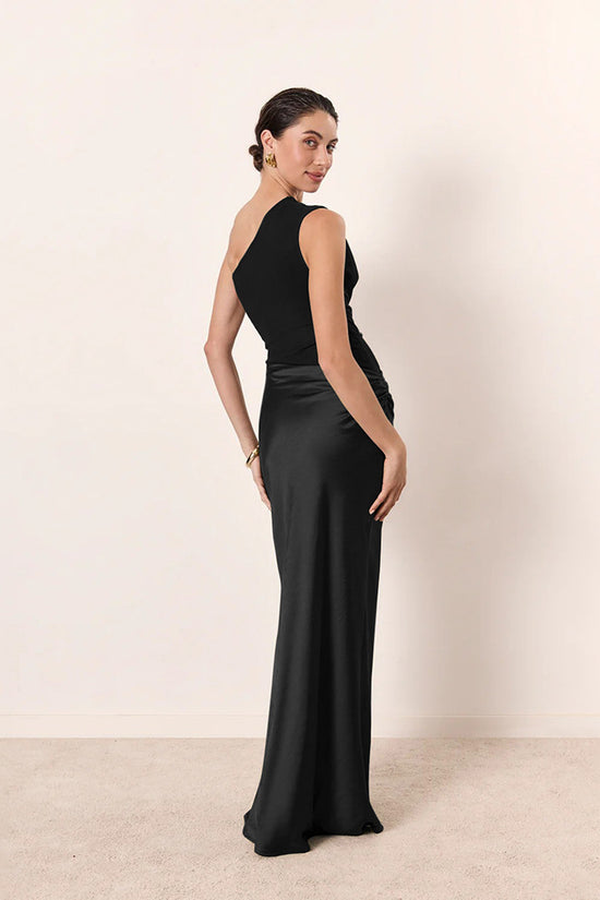 Satin Elegant Slim-fit One-shoulder Dress Sheath