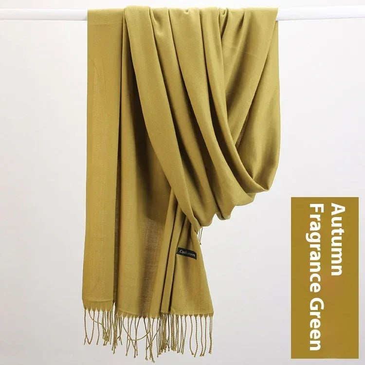 Pure Color Warm Keeping Scarf All-match Cashmere Shawl - DanaFashionstore