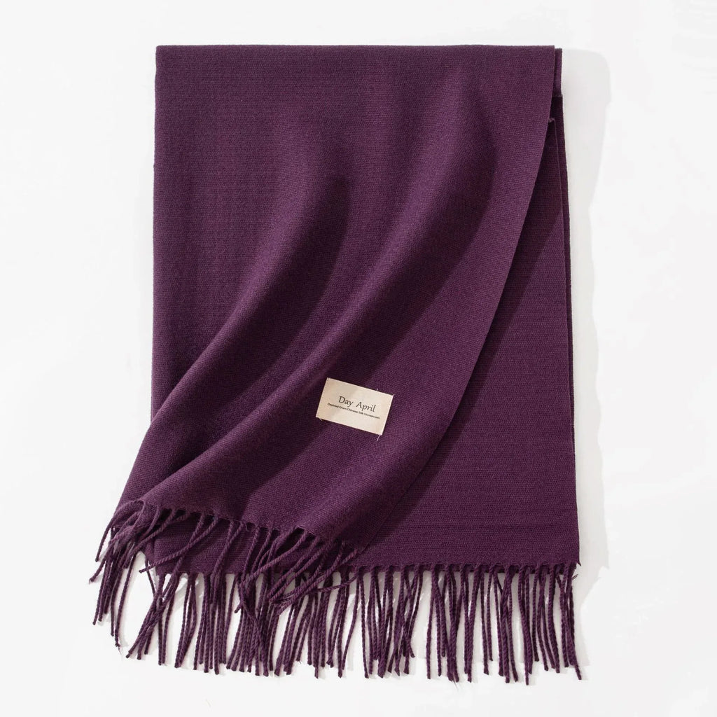 Pure Color Artificial Cashmere Scarf Women's Winter High-grade Shawl - DanaFashionstore