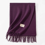 Pure Color Artificial Cashmere Scarf Women's Winter High-grade Shawl - DanaFashionstore