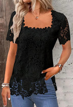 Rose Lace T-shirt Top For Women - DanaFashionstore