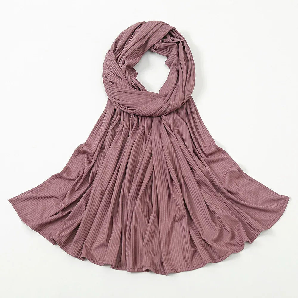 Women's Knitted Thread Cotton Striped Solid Color Scarf - DanaFashionstore