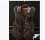 Fur Vest Short Coat 2026 - Patchwork Fox Fur Jacket Women's Warm Vest - DanaFashionstore