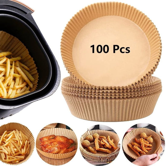 Air Fryer Disposable Paper Liner Non-stick Disposable Liners, 200PCS Air Fryer Disposable Paper Liners, 6.3In Round Air Fryer Parchment Paper $63.05 Dana Fashion Num: 100pcs Dana's Kitchen Healthy and Reliable Material: Using food grade parchment, it is w