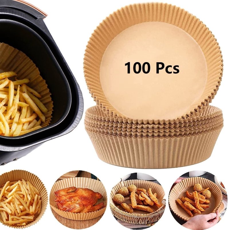 Air Fryer Disposable Paper Liner Non-stick Disposable Liners, 200PCS Air Fryer Disposable Paper Liners, 6.3In Round Air Fryer Parchment Paper $63.05 Dana Fashion Num: 100pcs Dana's Kitchen Healthy and Reliable Material: Using food grade parchment, it is w