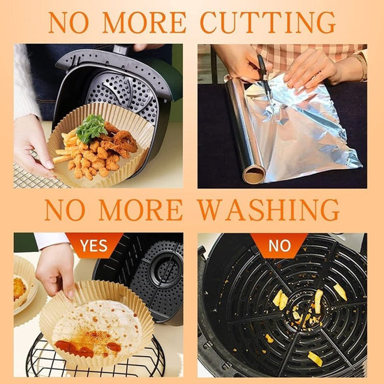 Air Fryer Disposable Paper Liner Non-stick Disposable Liners, 200PCS Air Fryer Disposable Paper Liners, 6.3In Round Air Fryer Parchment Paper $63.05 Dana Fashion Num: 100pcs Dana's Kitchen Healthy and Reliable Material: Using food grade parchment, it is w