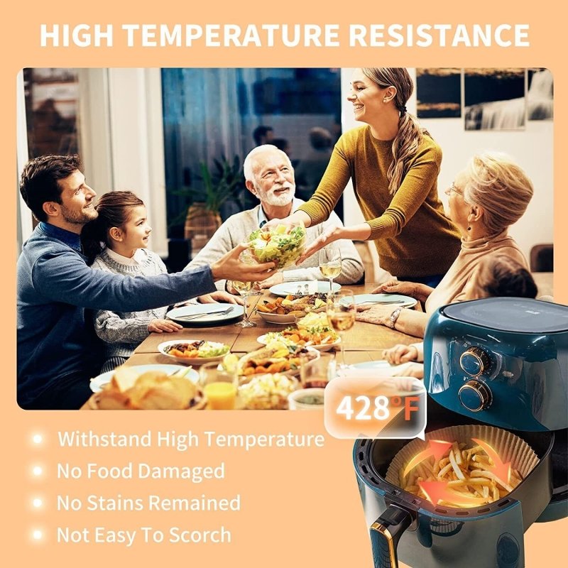 Air Fryer Disposable Paper Liner Non-stick Disposable Liners, 200PCS Air Fryer Disposable Paper Liners, 6.3In Round Air Fryer Parchment Paper $63.05 Dana Fashion Num: 100pcs Dana's Kitchen Healthy and Reliable Material: Using food grade parchment, it is w