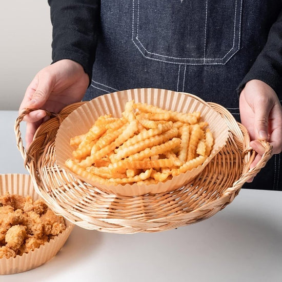Air Fryer Disposable Paper Liner Non-stick Disposable Liners, 200PCS Air Fryer Disposable Paper Liners, 6.3In Round Air Fryer Parchment Paper $63.05 Dana Fashion Num: 100pcs Dana's Kitchen Healthy and Reliable Material: Using food grade parchment, it is w