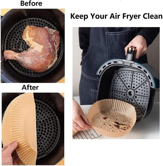 Air Fryer Disposable Paper Liner Non-stick Disposable Liners, 200PCS Air Fryer Disposable Paper Liners, 6.3In Round Air Fryer Parchment Paper $63.05 Dana Fashion Num: 100pcs Dana's Kitchen Healthy and Reliable Material: Using food grade parchment, it is w