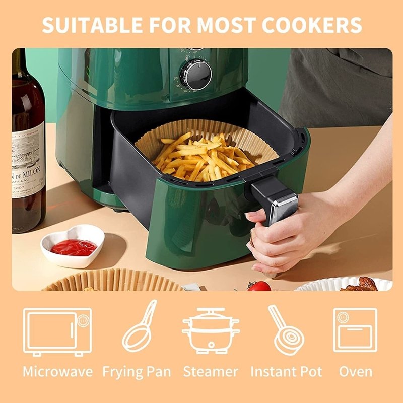 Air Fryer Disposable Paper Liner Non-stick Disposable Liners, 200PCS Air Fryer Disposable Paper Liners, 6.3In Round Air Fryer Parchment Paper $63.05 Dana Fashion Num: 100pcs Dana's Kitchen Healthy and Reliable Material: Using food grade parchment, it is w