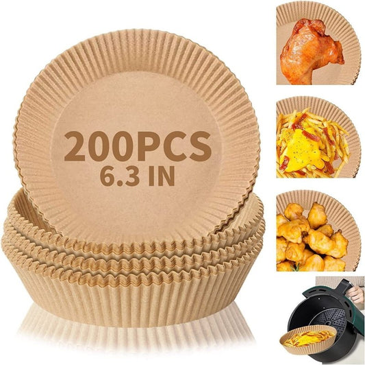 Air Fryer Disposable Paper Liner Non-stick Disposable Liners, 200PCS Air Fryer Disposable Paper Liners, 6.3In Round Air Fryer Parchment Paper $63.05 Dana Fashion Num: 100pcs Dana's Kitchen Healthy and Reliable Material: Using food grade parchment, it is w