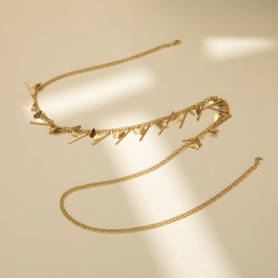 All-match Butterfly Stitching Copper Pendant Waist Chain $16.14 Dana Fashion Color: Gold Women's Accessories Product information: Type: waist chain Color: Gold Style: Women's Material: Copper Style: European and American Size: Packing list: Copper waist c